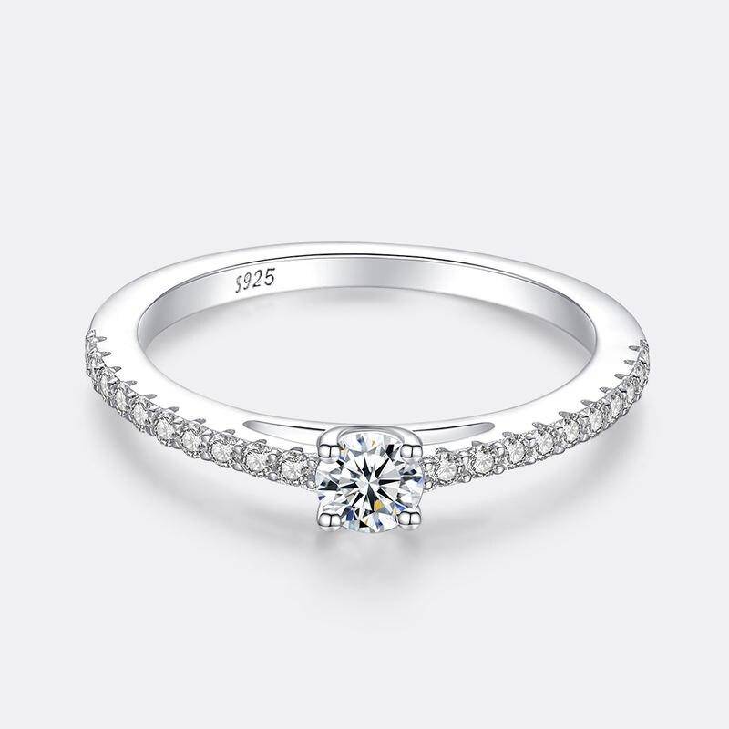 925 Sterling Silver Small Moissnaite Ring Rings Ring Size : 5|6|7|8 925 Sterling Silver Small Moissnaite Ring Rings Ring Size : 5|6|7|8