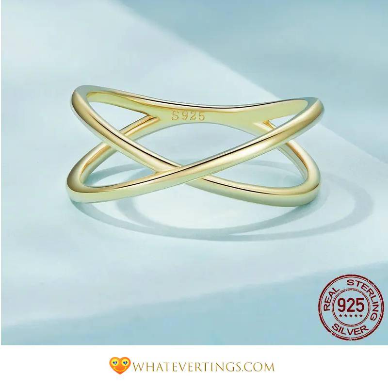 Gold Plated X Ring Dainty Rings Ring Size : 5|6|7|8|9 Gold Plated X Ring Dainty Rings Ring Size : 5|6|7|8|9