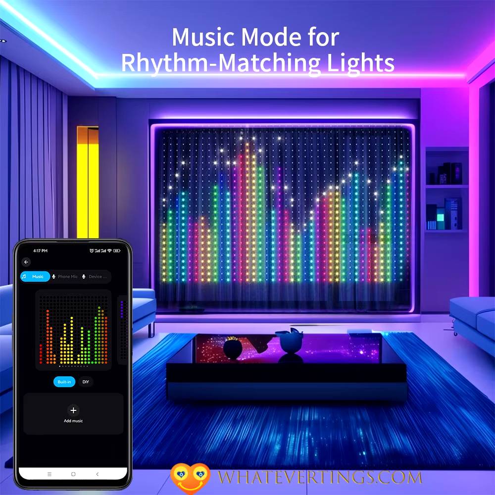 Smart Pixel Curtain String Light Consumer Electronics Emitting Color : 2MX2M|3MX3M|1MX1M 