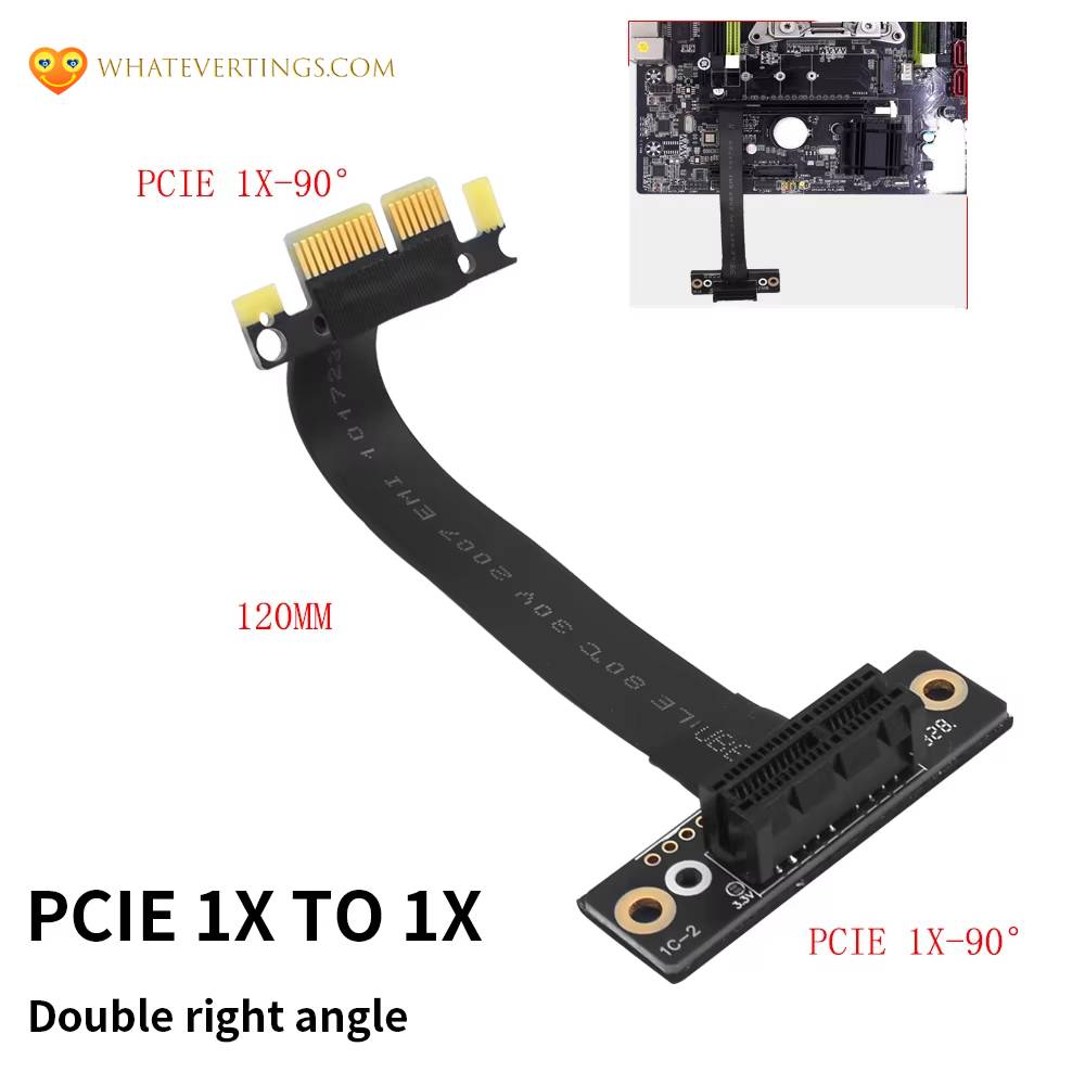 PCIE3.0 1X To X1 Cable 120MM Dual 90 Degree Right Angle Consumer Electronics Color : White|Black PCIE3.0 1X To X1 Cable 120MM Dual 90 Degree Right Angle Consumer Electronics Color : White|Black