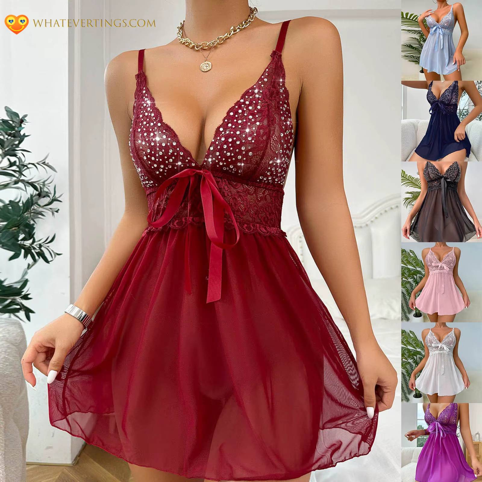 Embroidery Lace Dress Erotic Lingerie Size : XL|S|M|L 